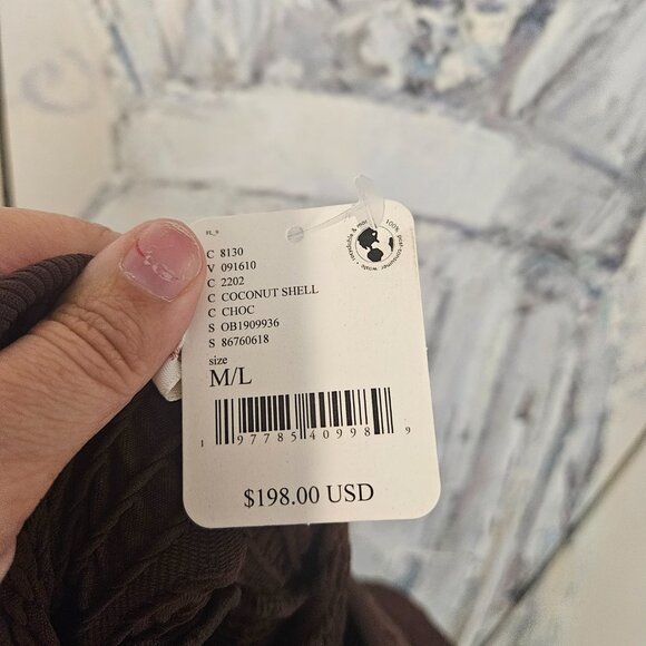 NWT Free People Gabby Seamless Midi Dress Size M/L Coconut Shell $198 - Picture 5 of 9